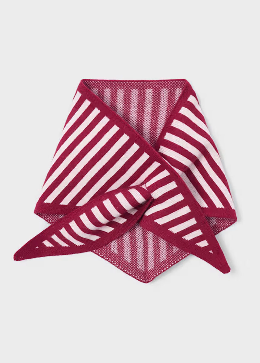 Augusta Striped Sweater With Scarf - Cherry