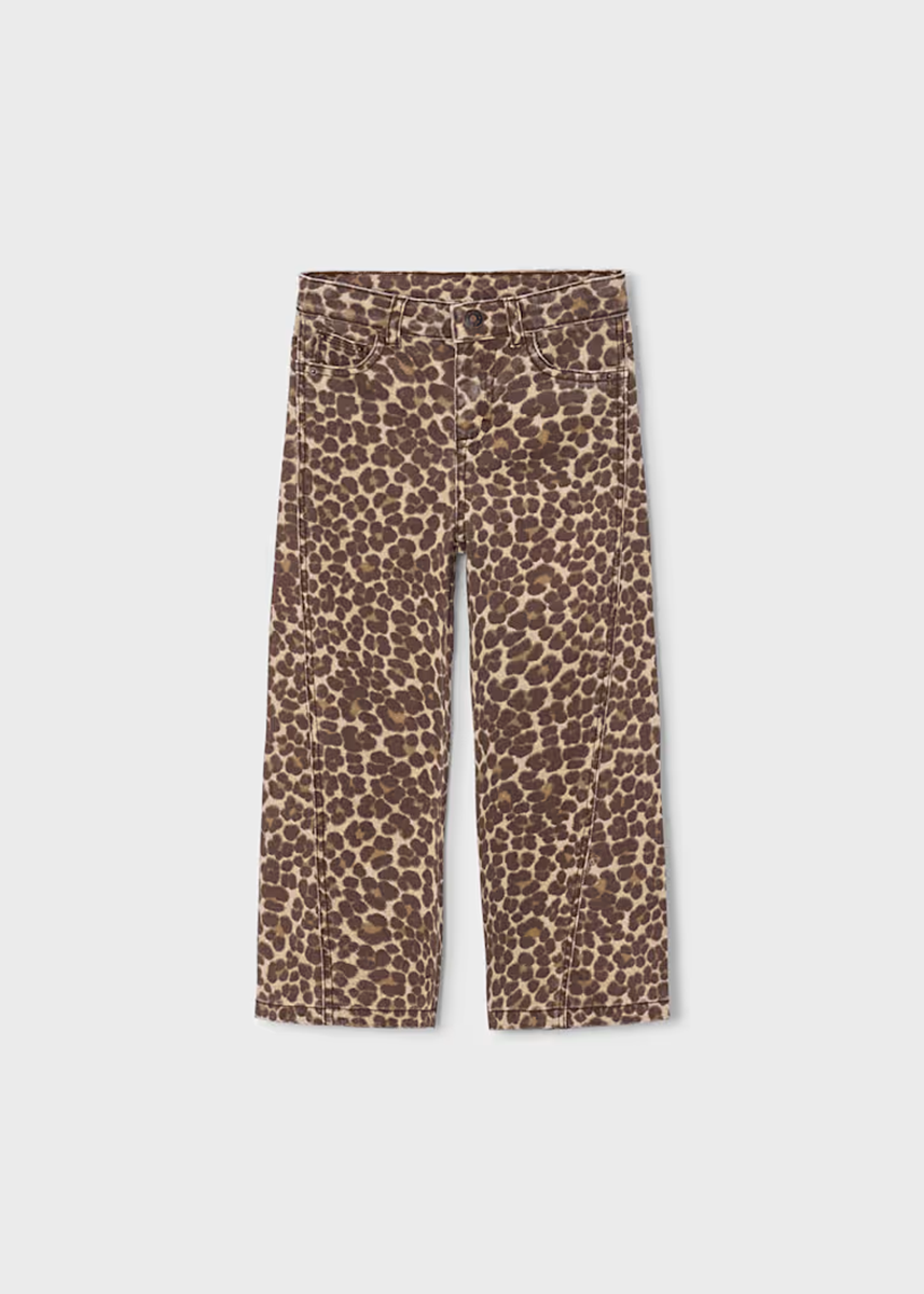 Finnie Twill Wide Leg Pants - Leopard
