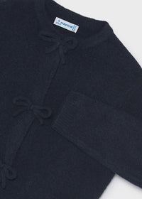 Bow Detail Knit Cardigan - Navy