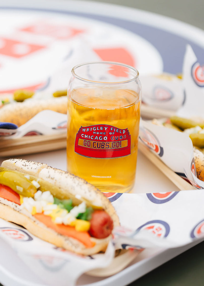 Chicago Cubs Marquee Can Glass