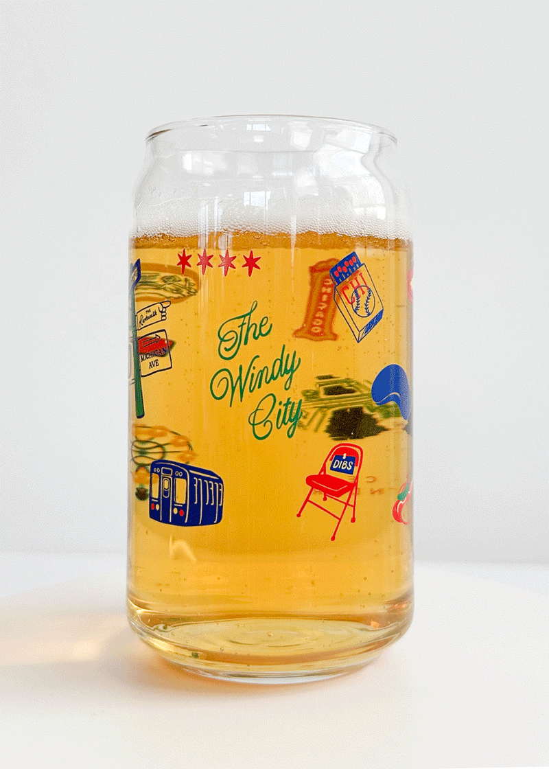 Chicago Icons Can Glass