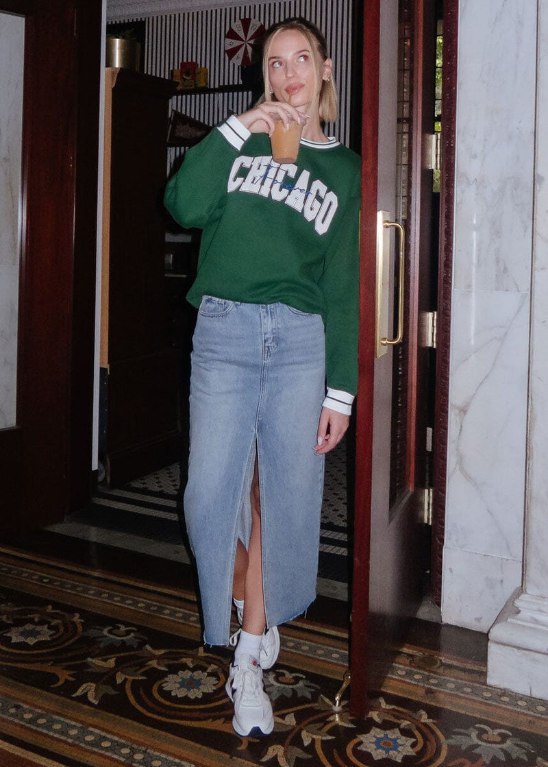 Chicago Forever Embroidered Crew - Green