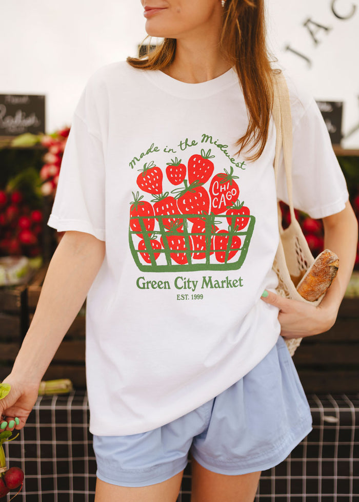 Green City Market Strawberry Oversized Tee