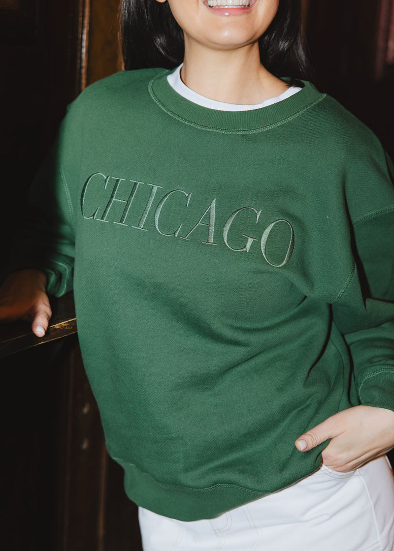 Chicago Embroidered Sweatshirt - Green