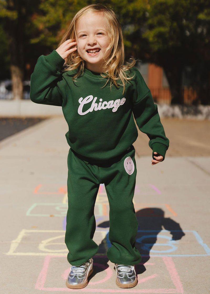 Chicago Script Sweatsuit Set - Green
