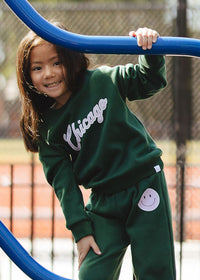 Chicago Script Sweatsuit Set - Green