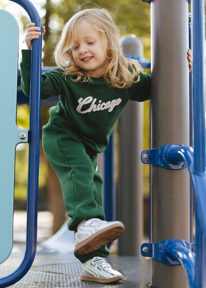 Chicago Script Sweatsuit Set - Green