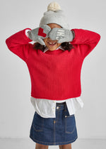 Mad Hatter Toddler Knit Mitten - <3 Chi Grey