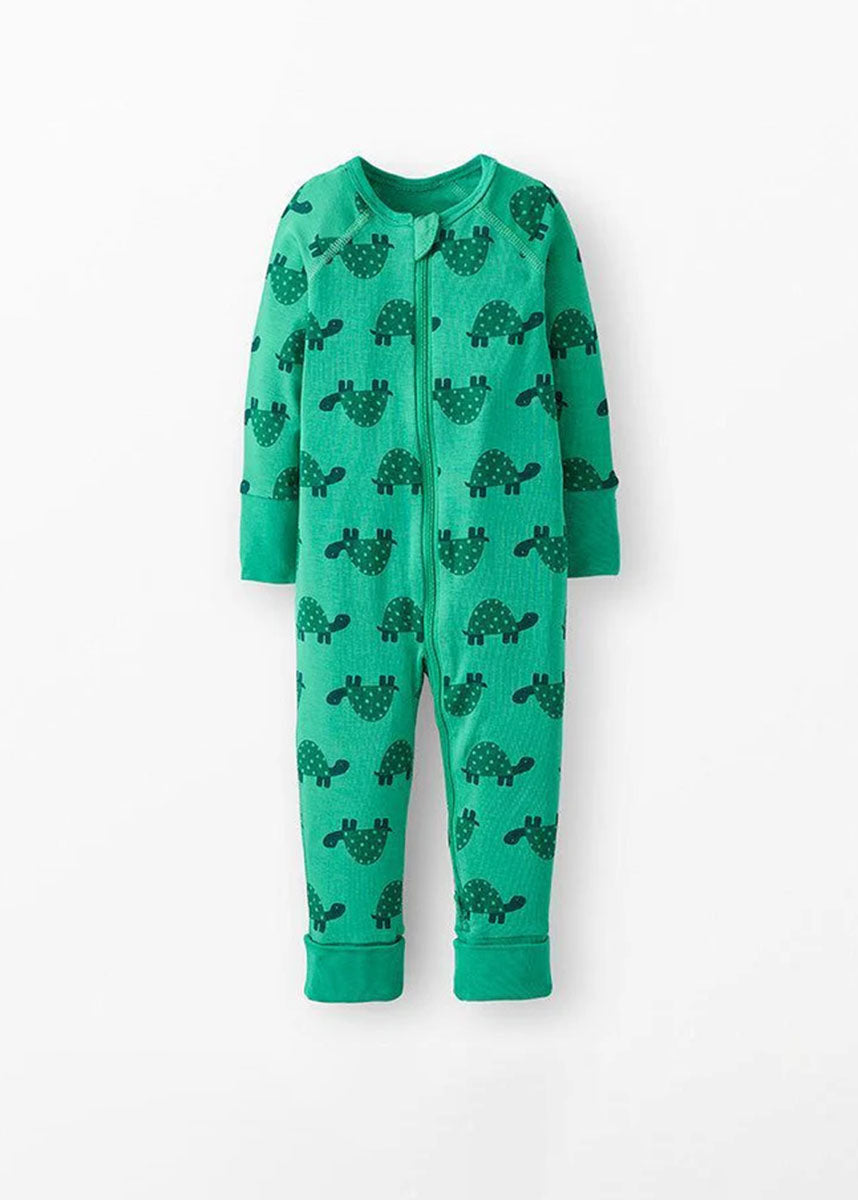 Baby 2-Way Zip Sleeper In HannaSoft - Green Turtles