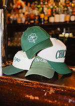 Chicago Script Baseball Cap - Ivory & Dark Green