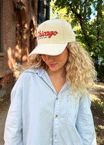 Chicago Forever Wide Whale Cord Hat - Cream & Orange