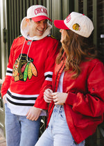 Chicago Blackhawks Puff Pinstripe Baseball Cap