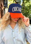 Chicago Puff Baseball Cap - Orange & Navy