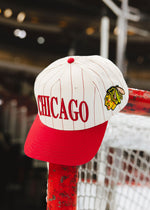 Chicago Blackhawks Puff Pinstripe Baseball Cap