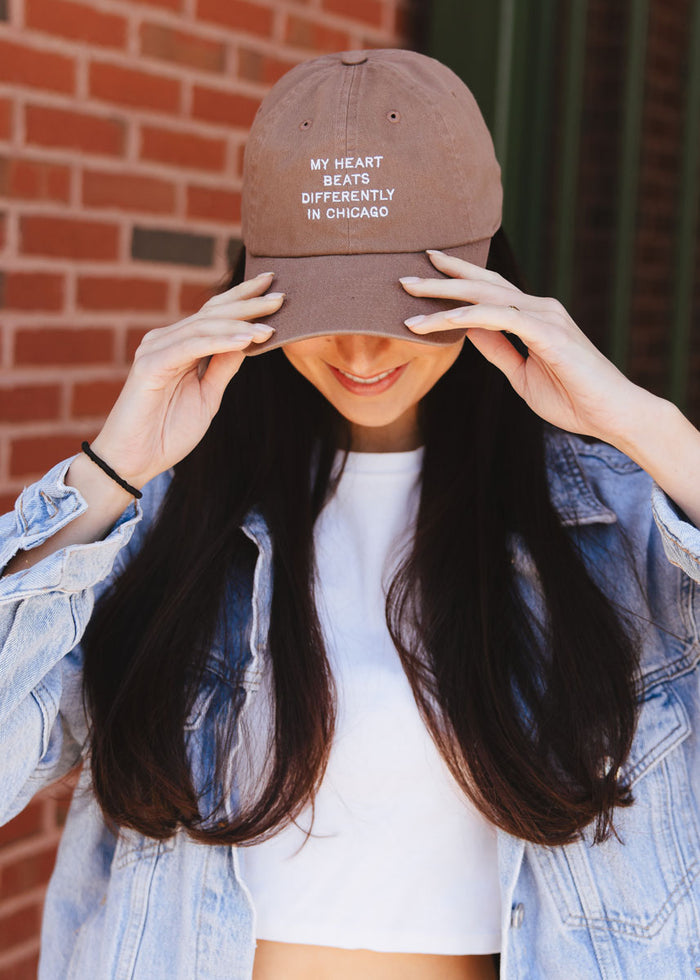 Chicago Heartbeat Dad Hat - Espresso