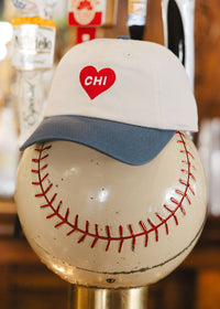 Chi Heart Icon Hat - Ivory & Breaker Blue