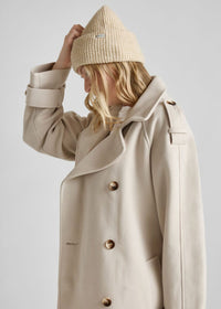 Adult Mad Hatter Ribbed Knit Beanie - Heather Oatmeal