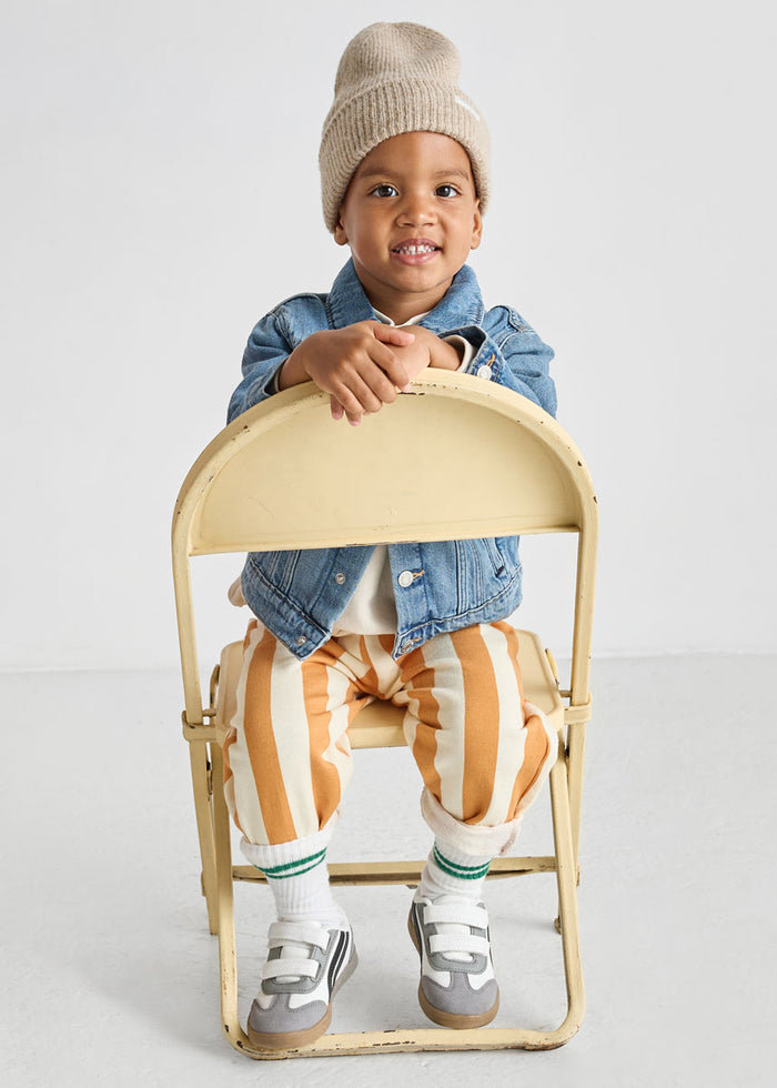 Toddler Mad Hatter Ribbed Knit Beanie - Heather Taupe