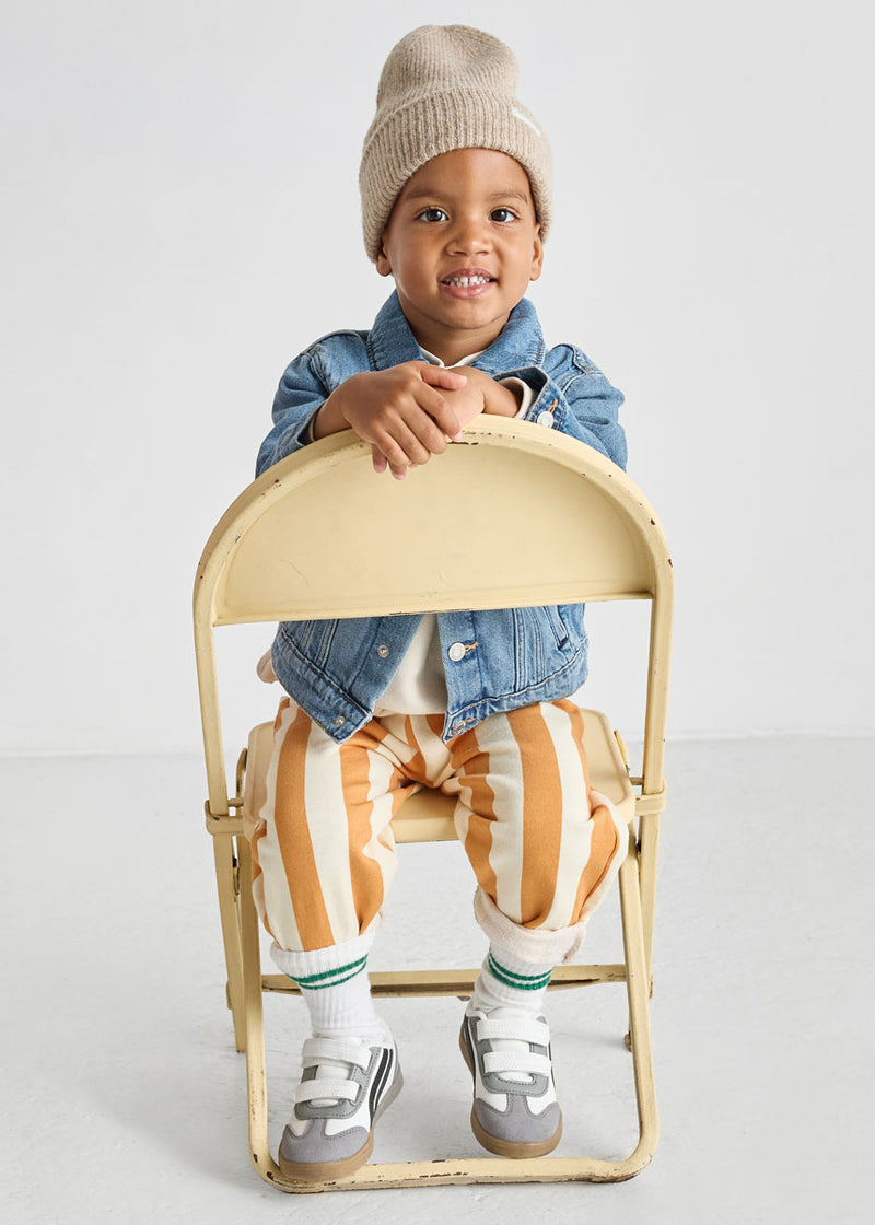 Toddler Mad Hatter Ribbed Knit Beanie - Heather Taupe