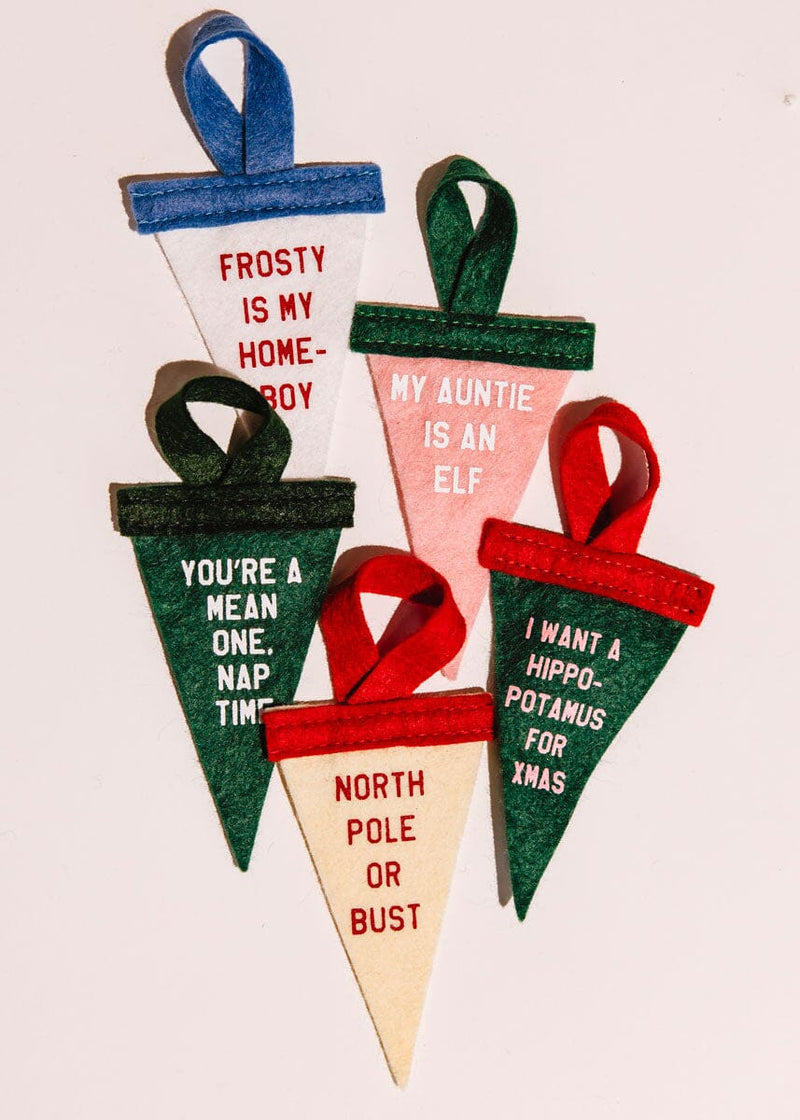 Mini Pennant Ornament - North Pole or Bust