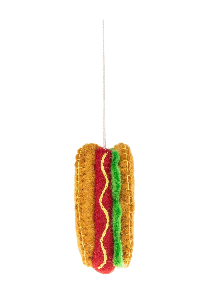 Hot Dog Felt Ornament