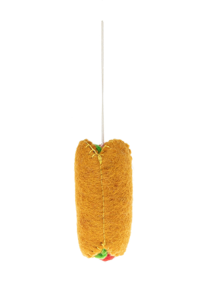 Hot Dog Felt Ornament