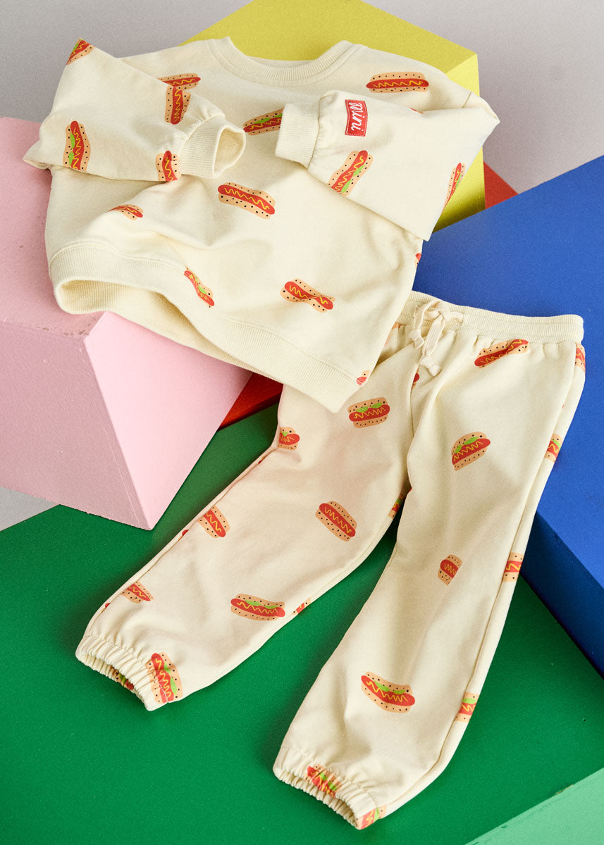 Hot Dog Printed Terry Sweat Set