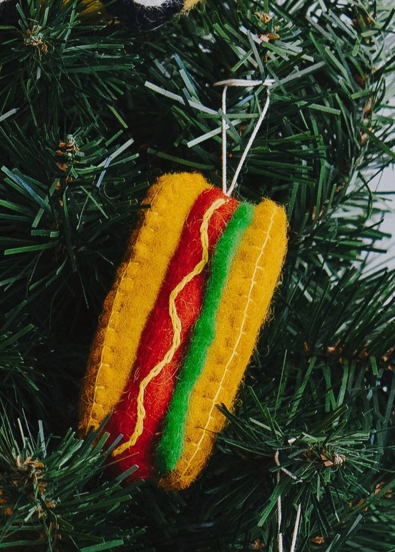 Hot Dog Felt Ornament