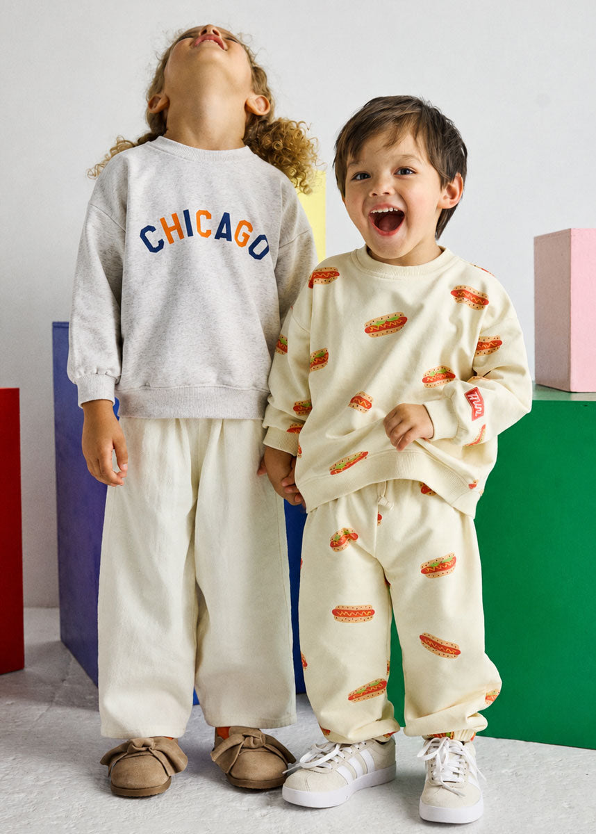 Hot Dog Printed Terry Sweat Set