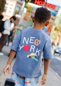 New York Forever Oversized Tee - Light Blue