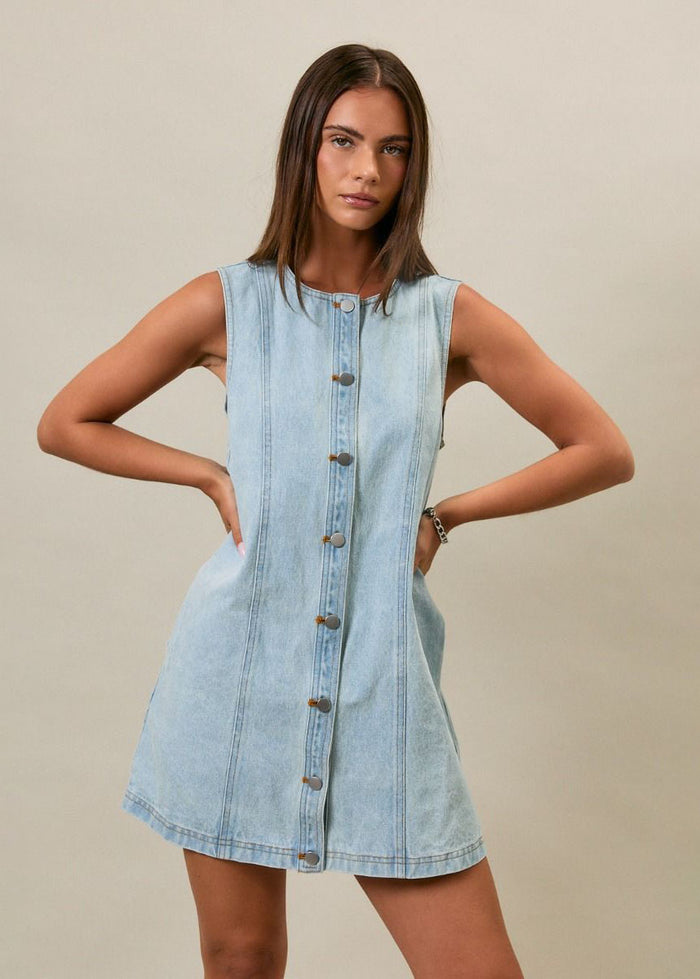 Remi Denim Mini Dress - Light Denim