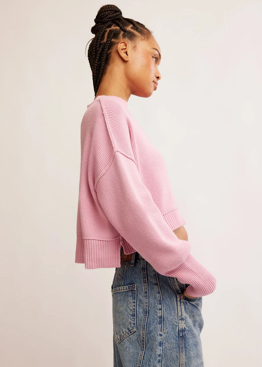 Easy Street Crop Pullover - Lollipop