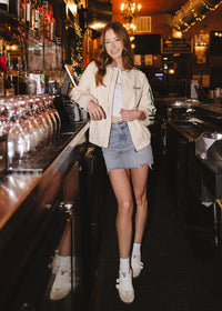 Chicago Varsity Double Stripe Jacket - Green