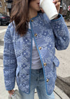 Sadie Paisley Bandana Quilted Jacket - Denim Blue