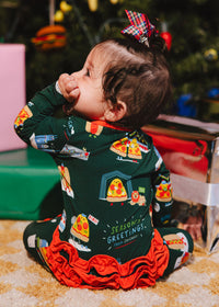 Season's Greetings From Chicago Ruffle Footie