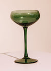 Jewel-Toned Stemmed Coupe Glasses - Emerald