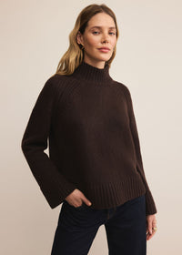 Emerge Funnel Neck Sweater - Chocolate Cherry