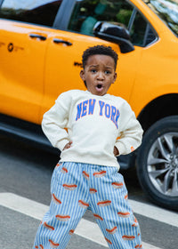 New York Puff Mini Crewneck Sweatshirt - Blue & Orange