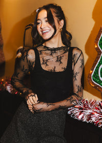 Aubrey Lace Top - Black