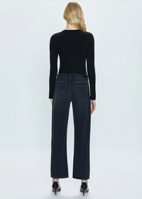 Lexi Mid Rise Bowed Straight - Mercury