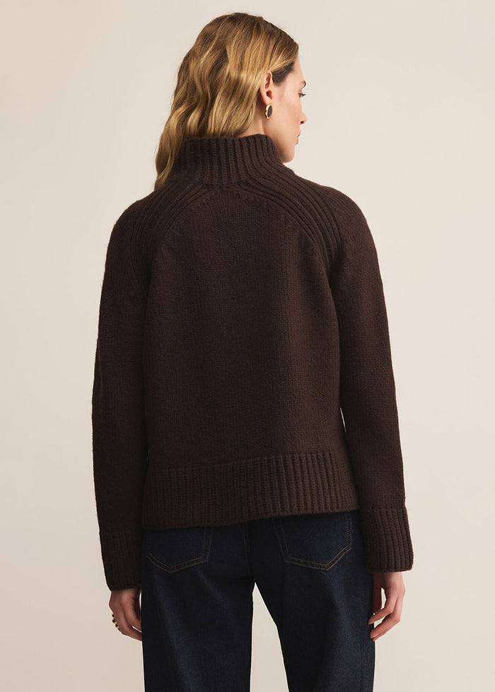 Emerge Funnel Neck Sweater - Chocolate Cherry