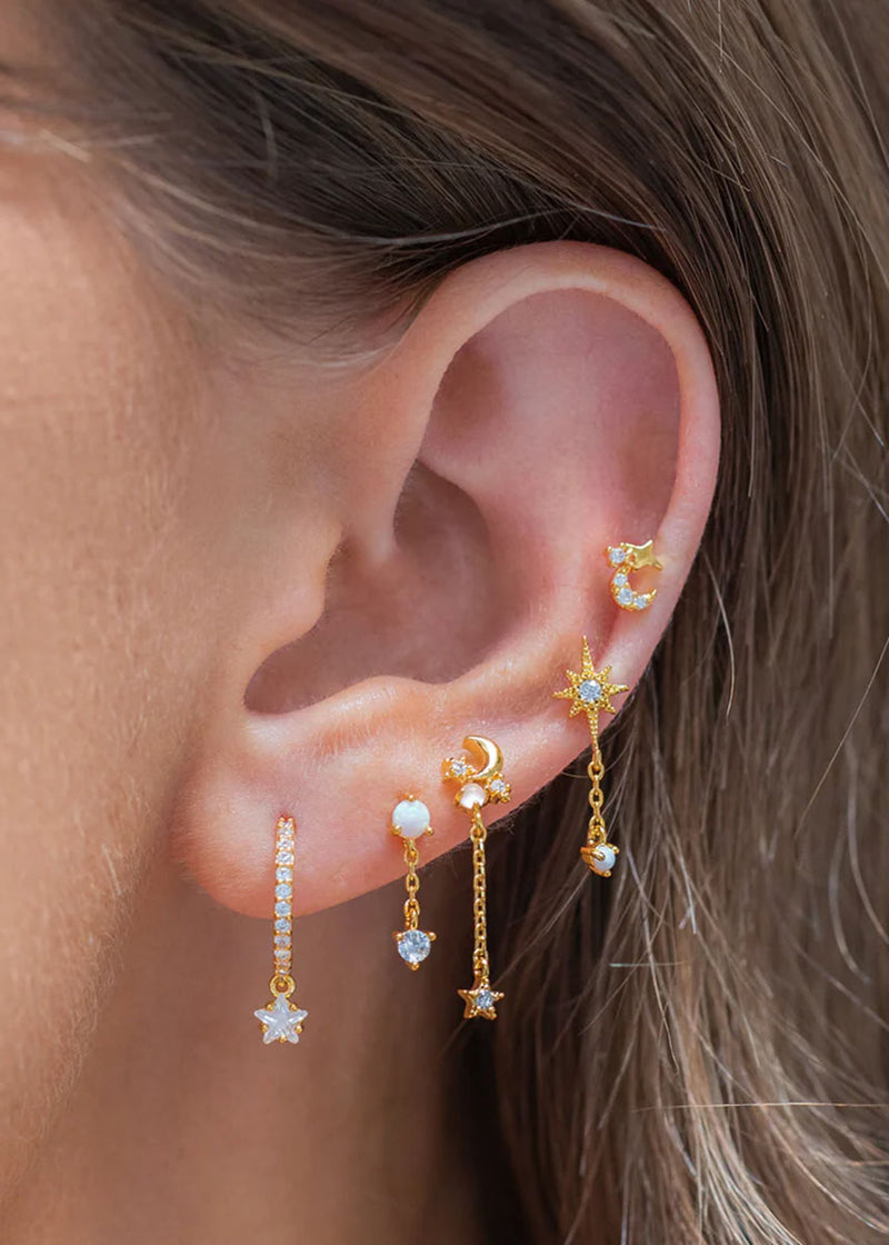 Twinkle Opal Earring Set - Gold