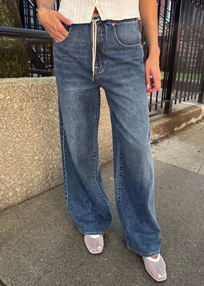 Madison Mid-Rise Wide Leg - Vintage Blue