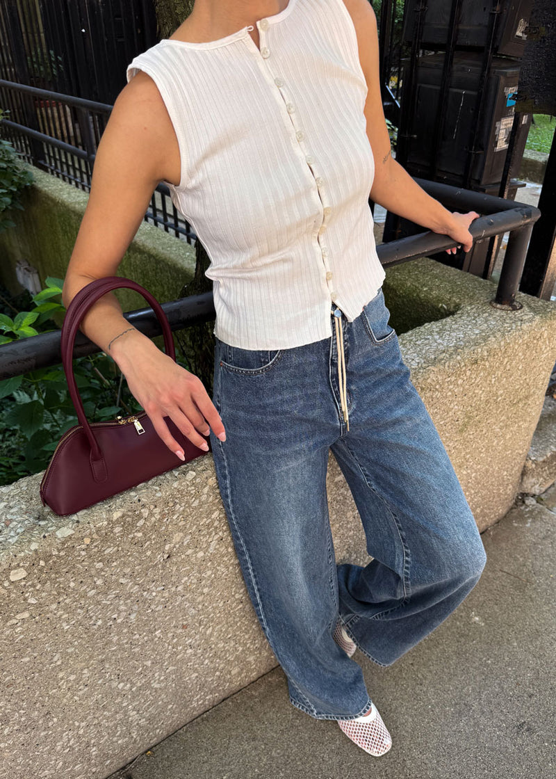 Madison Mid-Rise Wide Leg - Vintage Blue