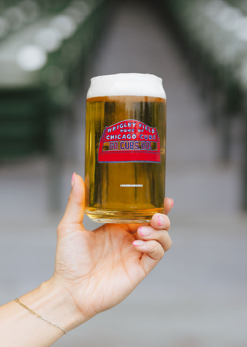 Chicago Cubs Marquee Can Glass