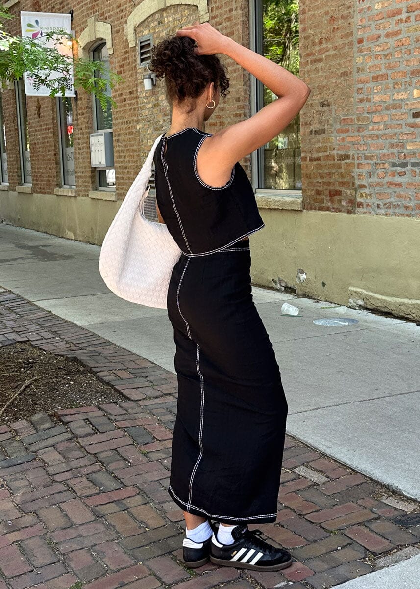Kenzy Linen Maxi Skirt - Black