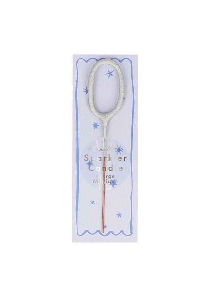 Silver Sparkler Numbers Mini Candle