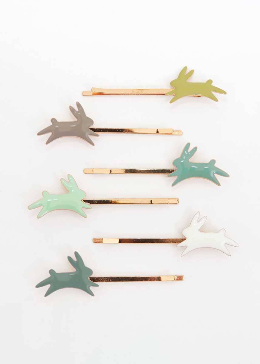 Bunny Enamel Hair Slides