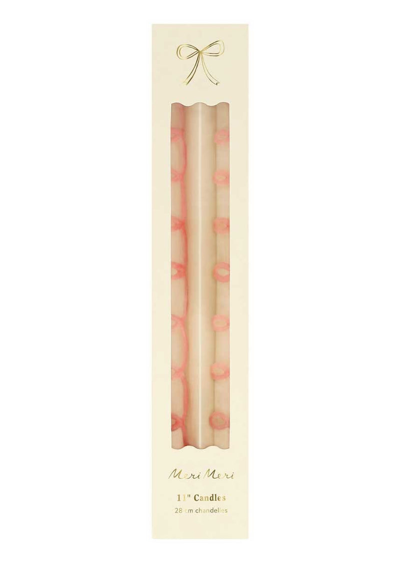 Pink Swirl Taper Candles