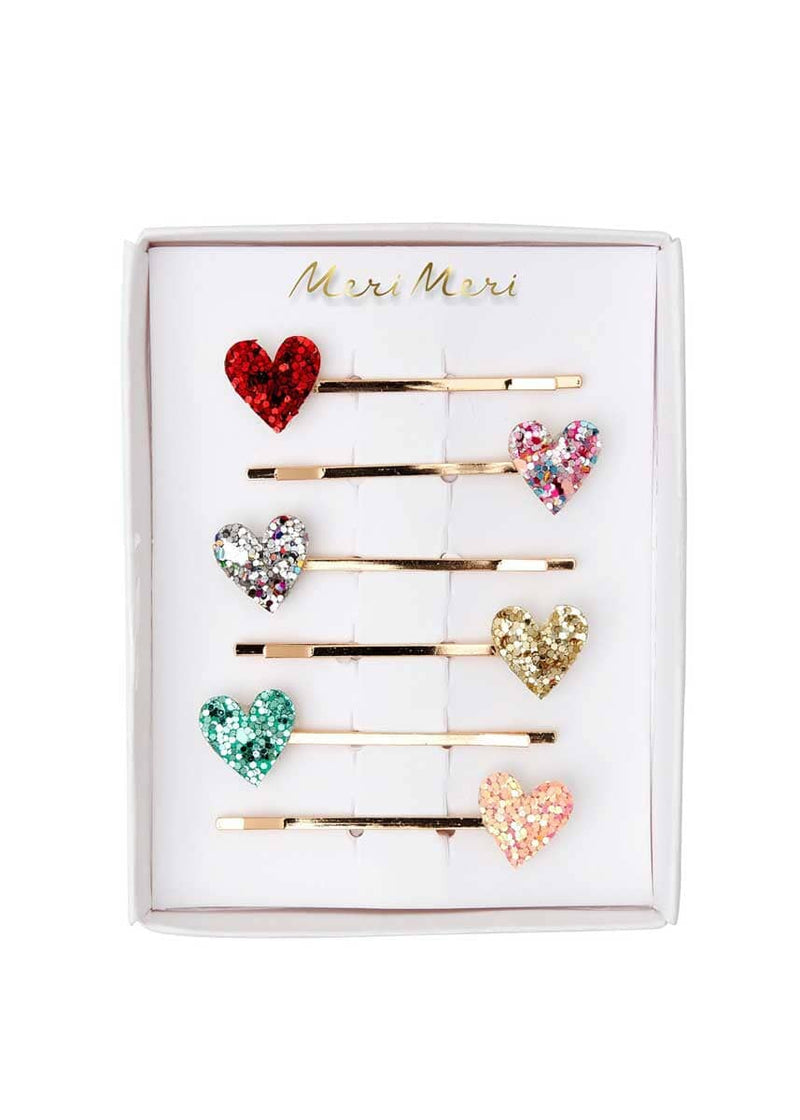 Glitter Heart Hair Slides